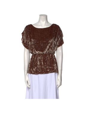 Women's Alice + Olivia Brown Velvet Top Size S